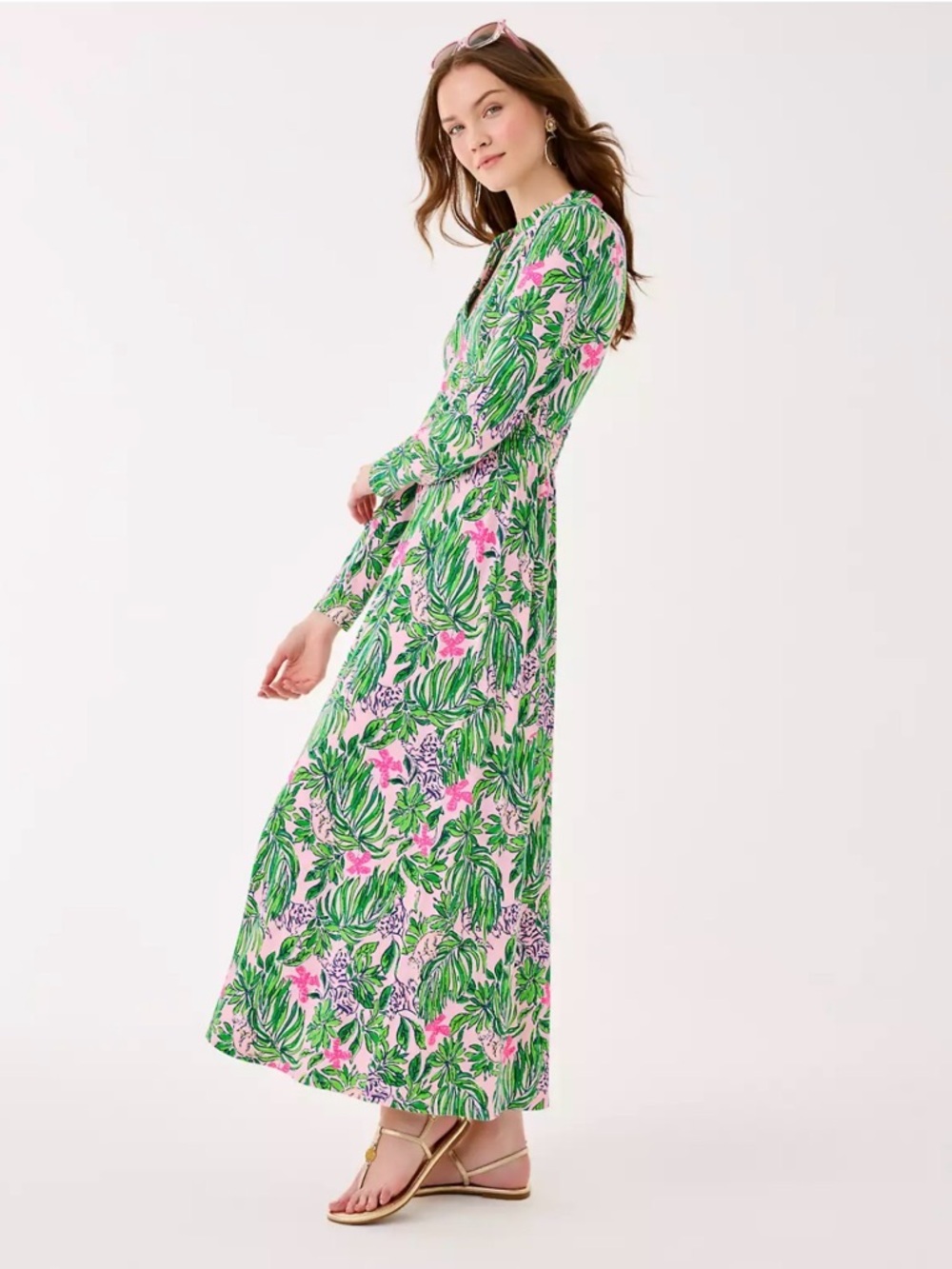NWT Lilly Pulitzer 16 Solene Long Sleeve Midi Dress “Roaring With Joy” sz 16